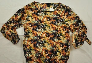 womens Thesis top size small long sleeve pull-over modern print crew neck neutra - Picture 1 of 8
