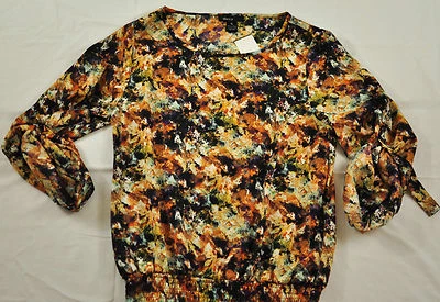 womens Thesis top size small long sleeve pull-over modern print crew neck neutra - Изображение 1 из 4