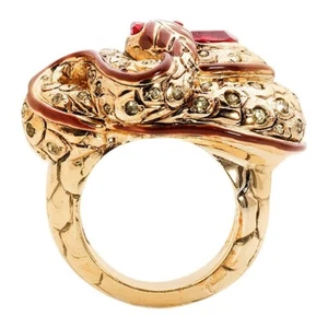 Vintage Versace Gold Schlangenring mit Kristallen Größe 8 - Bild 1 von 6