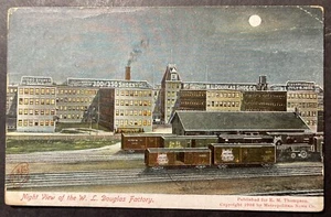 Night View W L Douglas Factory ($3 Shoes) Massachusetts printed 1907 RPO UDB - Picture 1 of 2