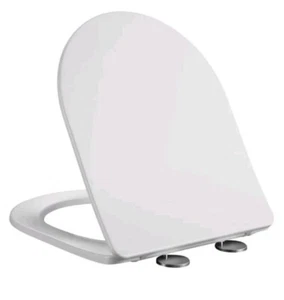 Asiento de inodoro 1650 Mass Dynamic en forma de D, asiento de cierre suave con fácil fijación superior - Imagen 1 de 8