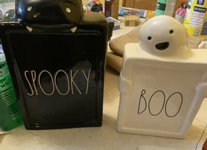 NEU Rae Dunn "Spooky And Boo Halloween Set". Neu.Schön DekoR. Kostenloser Versand in die USA - Bild 1 von 1
