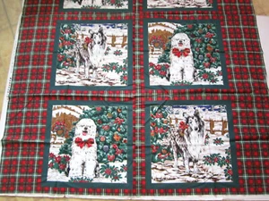 1 Panel Erlanger Bearded Collie Dog Pillow Panels Cotton Sew Quilt Fabric Lot - Picture 1 of 3
