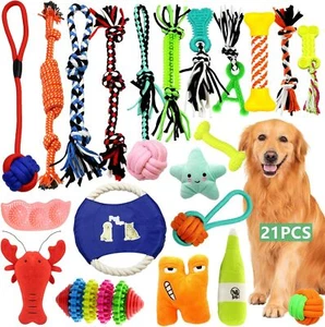 Hundespielzeug21 Pcs Set Hunde Kauspielzeug Seil Ball Hunde Robuste Zähne Kauen - Bild 1 von 7