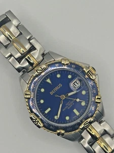 Men's BENRUS Cobalt Blue, Stainless Steel, Water Resistant, BNW701 - New Battery - Picture 1 of 8