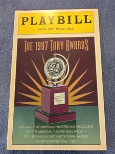 1997 Broadway TONY AWARDS Playbill 51st Annual, Radio City Music Hall 1. Juni - Bild 1 von 6