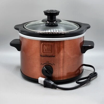 Toastmaster Mini Crock Pot TM-151SC Slow Cooker 6 1/4" W/ Lid  Orange NWOB - Image 1 of 4