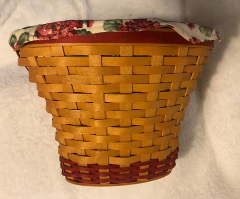 Longaberger 2002 May Series Geranium Basket Grandma Bonnie W/Liner And Protector Cover