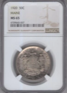 1920 MAINE COMMEMORATIVE HALF DOLLAR NGC CERTIFIED MS65 WITH RAINBOW TONING - Picture 1 of 2