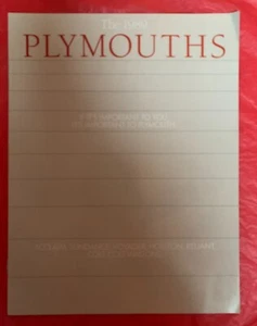 1989 Plymouth "COLT / ACCLAIM / SUNDANCE+" - Original Car Prospekt - Bild 1 von 6