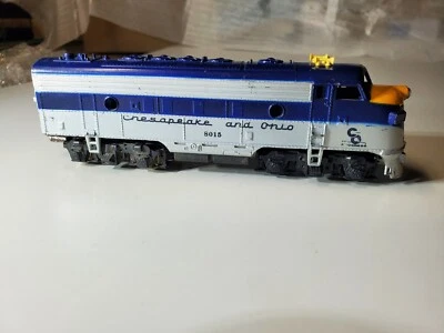 ho Mantua C & O #8015 F7A Diesel Locomotive - w/Light - Refurb - Runs Good - Image 1 of 4