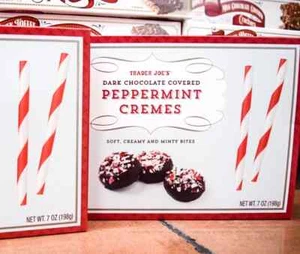 2 Packs Trader Joe's Dark Chocolate Covered Peppermint Cremes 7oz Each = 14 oz - Picture 1 of 3