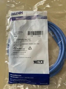 Belden CA21106010 10GX NXPC-D2RS86-R8AT-R8AT-07.0 Patch Cord 24 AWG 10-Foot Blue - Picture 1 of 1