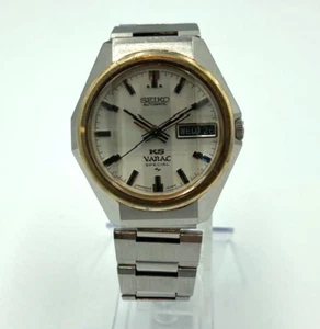 King Seiko Vanac Automatic Watch 37mm White Dial Day/Date Vintage 6.69in Wrist - Picture 1 of 8