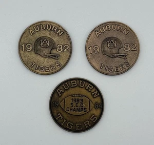1982 1984 1983 SEC CHAMPS AUBURN UNIVERSITY TIGERS FOOTBALL SCHEDULE COIN TOKENS - Picture 1 of 7