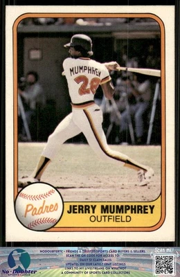 1981 Fleer #494 Jerry Mumphrey San Diego Padres 81BF - Image 1 of 2