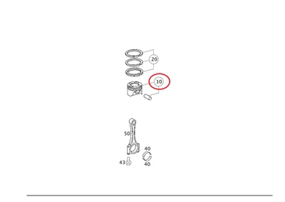 Nuevo pistón motor Smart Fortwo genuino (2008-2015) OE 1320300517 Foto 1 de 4