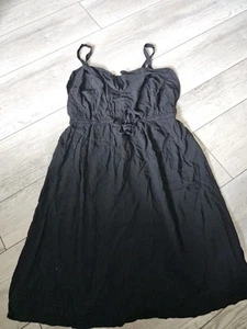 Abito Torrid taglia 0 nero senza maniche scoop estate primavera impero vita cinch 10 - Foto 1 di 2