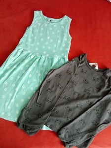 Kleid hellgrün/TShirt Gr. 134/140 - Bild 1 von 1