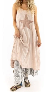 Vestido midi Jersey Lana Tank 799 Magnolia Pearl STAR Apliques Molly ROSA OS - Imagen 1 de 14