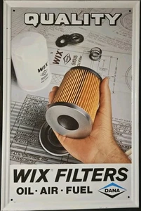 Vintage Quality Wix Filters Stamped Aluminum Metal Advertising Sign 23.5”x15.5” - Picture 1 of 10