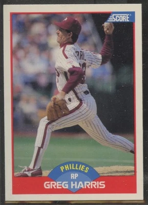 1989 Score #476 Greg Harris Philadelphia Phillies - Image 1 of 2