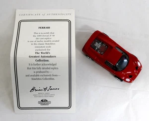 Matchbox Ultra Collection Ferrari F50 Original Certificate Metallic Red Rare COA - Picture 1 of 16