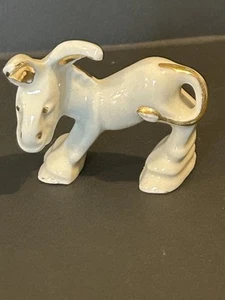 Homer Laughlin Fiesta Maverick Burro Blanco Borde Dorado - Imagen 1 de 6