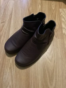 Hotter Women's Leather Boots Shoes Murmur Size 6 Eee Extra Wide Fit burgundy - Picture 1 of 7