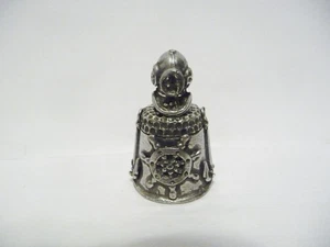 THIMBLE VINTAGE PEWTER DEEP SEA DIVING HELMET TOP W/CAPTAIN'S WHEELS ON BASE - Picture 1 of 5