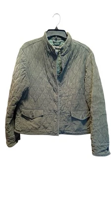 Chaqueta acolchada de pana Eddie Bauer cremallera completa verde para mujer talla XL Foto 1 de 4
