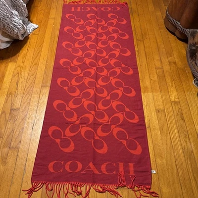 Coach CB684 Signature Oversized Muffler 1941 Red Chinese Lunar New Year authenti - Image 1 of 4