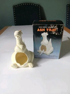 RARE puff The Magic Dragon 70s Handpainted Ashtray W/box Porcelain. HTF 6" Decor - Picture 1 of 12