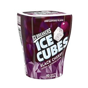 Ice Breakers Ice Cubes Sugar Free Xylitol Gum, Black Cherry, 3.24 Oz