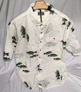 Herren Global Tracking Kurzarm Knopfleiste mit Fischmuster, XL - Bild 1 von 3