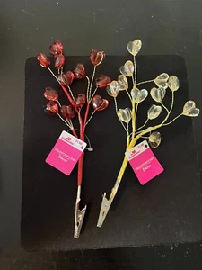 Valentines Day Decor Clip-on Red & White Heart Shaped Decorations 9" - Picture 1 of 5