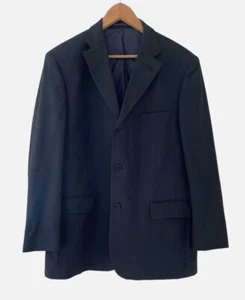 BALMAIN Mens Blazer Jacket Dark Blue 100% Wool Size 42 Short Comfort Stretch - Picture 1 of 11