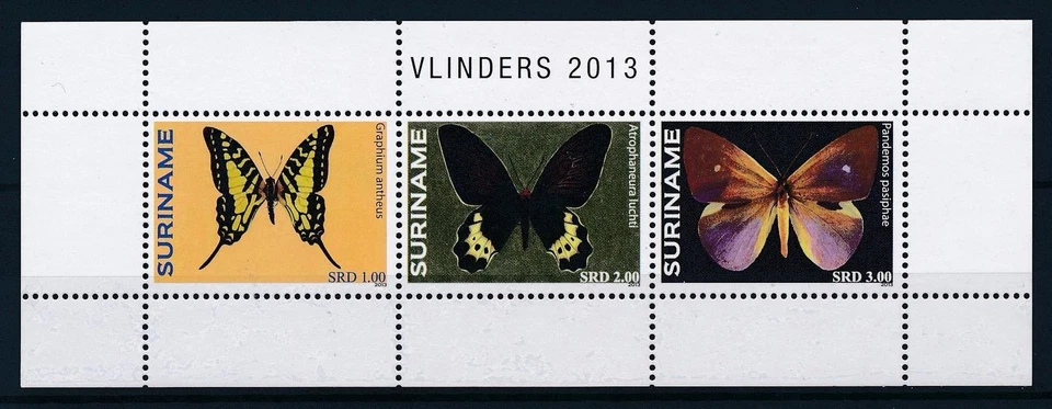 [SU1939] Surinam Surinam 2013 Mariposas Hoja de recuerdo MNH Foto 1 de 1