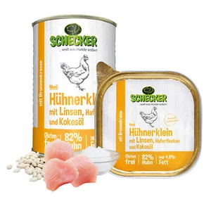 Schecker Nassfutter - Hundemenü mit 82% Huhn mit Linsen - fettarm - 12 x 200 g - Bild 1 von 5