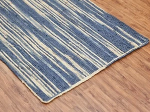Natural Blue Jute Rug Hand Braided Jute Rug Living Room Jute Rug Bohemian Rug - Foto 1 di 7