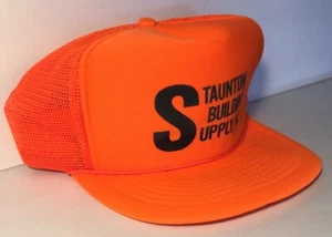 Vintage Trucker Hat Staunton Building Supply Orange Mesh Back Snapback Virginia - Picture 1 of 5