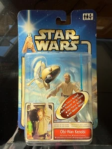Star Wars Attack of the Clones Obi Wan Kenobi Coruscant Chase Figure 2002 Boxed - Picture 1 of 2