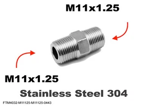 M11x1.25 Male to M11x1.25 Male Stainless Sensor Adaptor Fittings Conversion - Picture 1 of 4