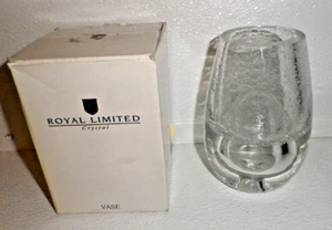 Royal Limited Vase Hand Blown Crystal Clear Art Glass Object Mini Bubbles Poland - Picture 1 of 4