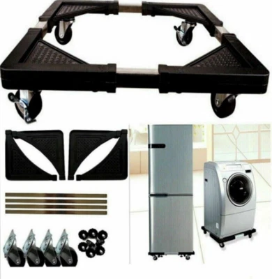 SUPPORTO CON RUOTE BASE REGOLABILE PER FRIGORIFERO LAVATRICE 53X53 A 60X70 - Immagine 1 di 4