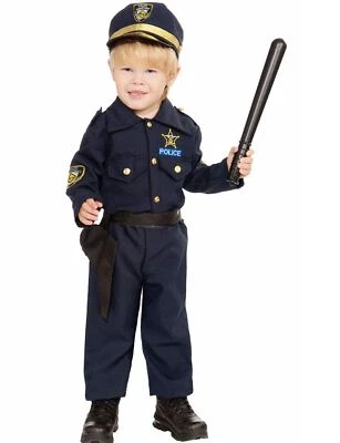 Fantasia policial infantil menino policial vestido Halloween - Imagem 1 de 2