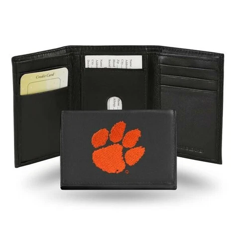 Clemson Tigers NFL Embroidered TRIFOLD Wallet - Mens black wallet Cover