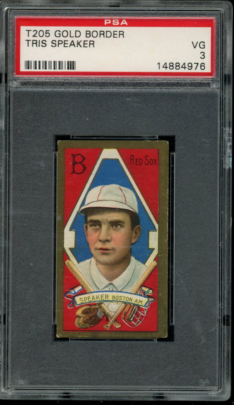 1911 T205 Gold Border Red Sox Tris Speaker HOF PSA 3 VG HIGH END