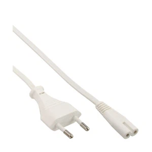 InLine® Netzkabel, Netzstecker auf Euro 8 C7 Stecker, weiß, 3,0m - Bild 1 von 1