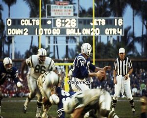NFL Super Bowl III Baltimore Colts Johnny Unitas vs NY Jets Color 8 X 10 Photo